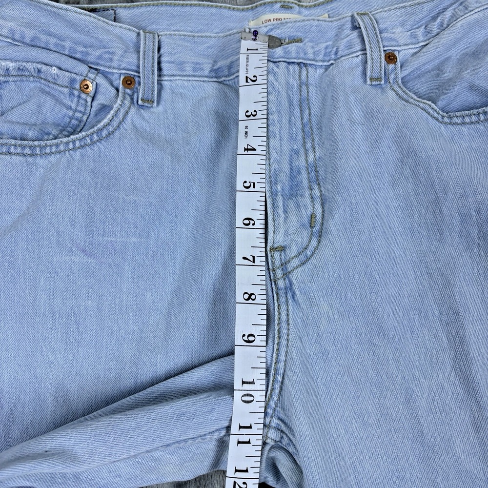Levis Womens Jeans Low Pro Straight Distressed High Rise Y2K Light Wash Size 32 - Picture 12 of 16